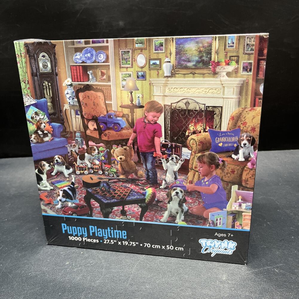 Puppy Playtime Dog Puzzle 1000 Piece Jigsaw Puzzle Sealed Toynk 27.5” X 19.75”